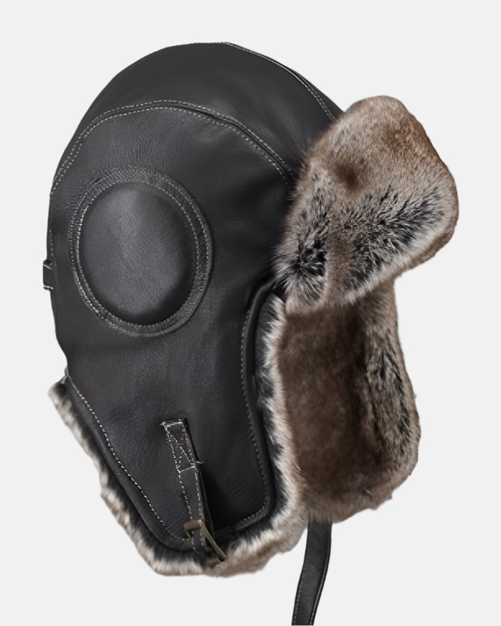Vintage Style Genuine Sheepskin Aviator Hat