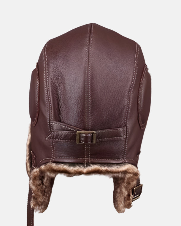 Vintage Style Genuine Sheepskin Aviator Hat
