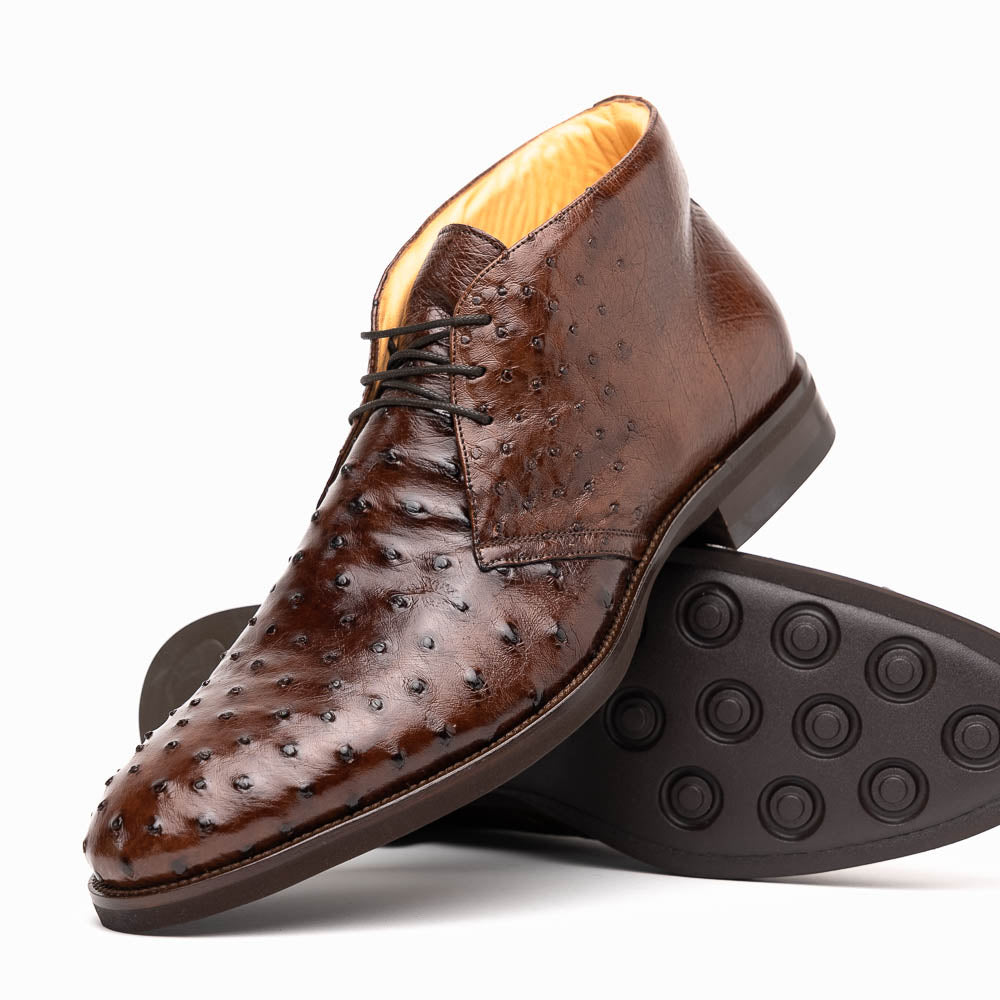 Marco Ostrich Quill Chukka Boot | Brown