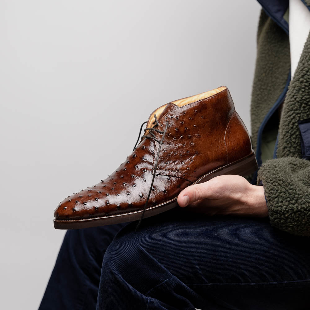 Marco Ostrich Quill Chukka Boot | Brown
