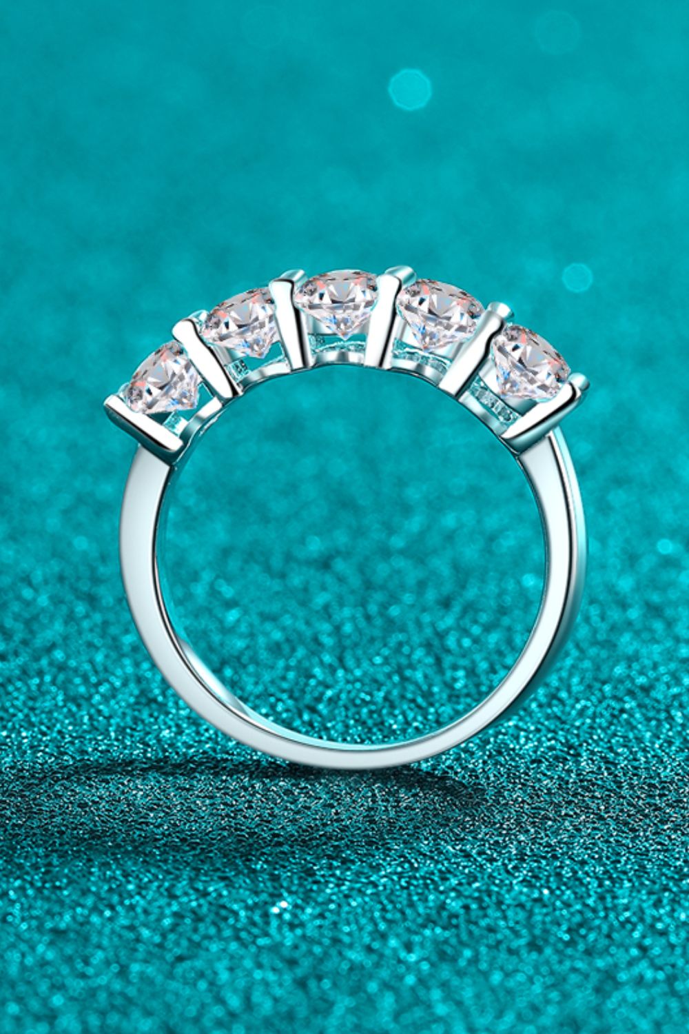 Row 2.5 Ct Moissanite Silver Ring