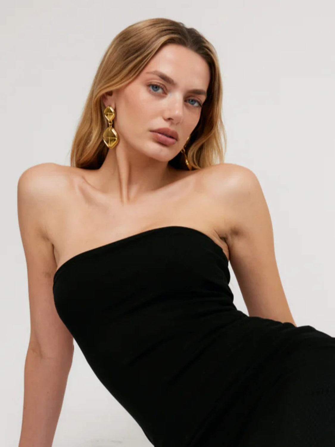 Stainless Steel 18K Gold-Plated Square Earrings