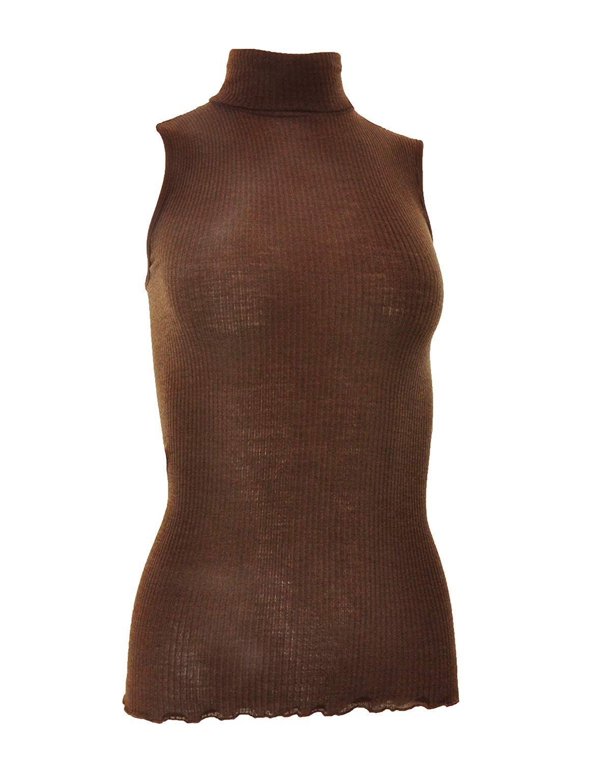 EGi Luxury Wool Silk Turtleneck Sleeveless Top 1484