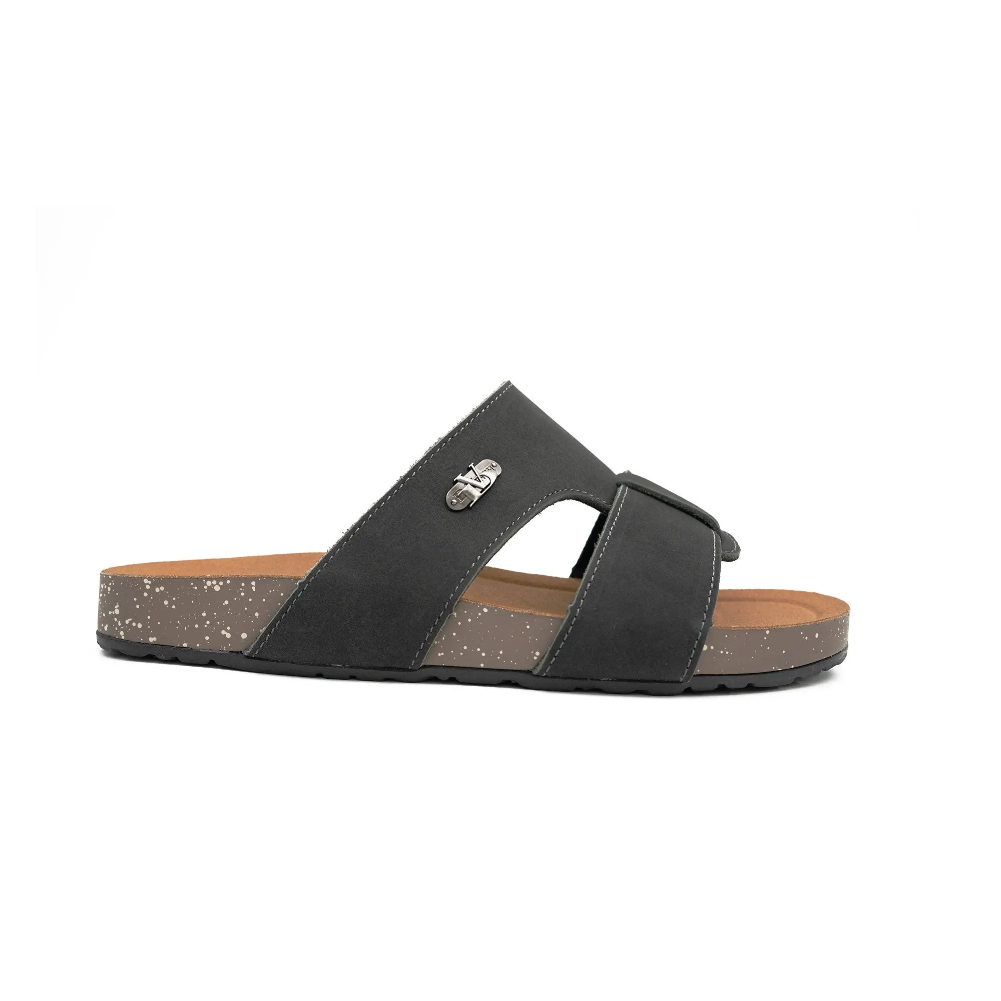 Black Double Strap Slide Sandals