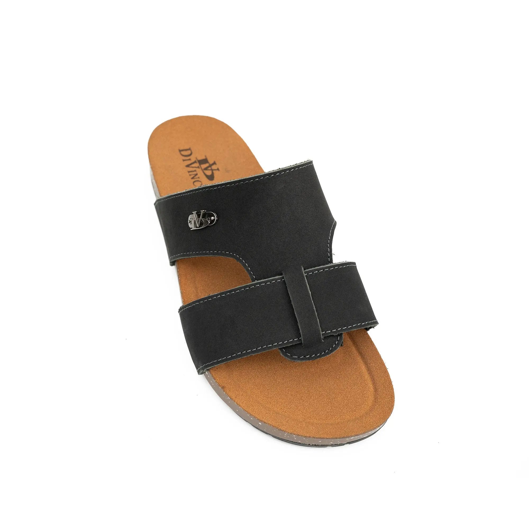 Black Double Strap Slide Sandals