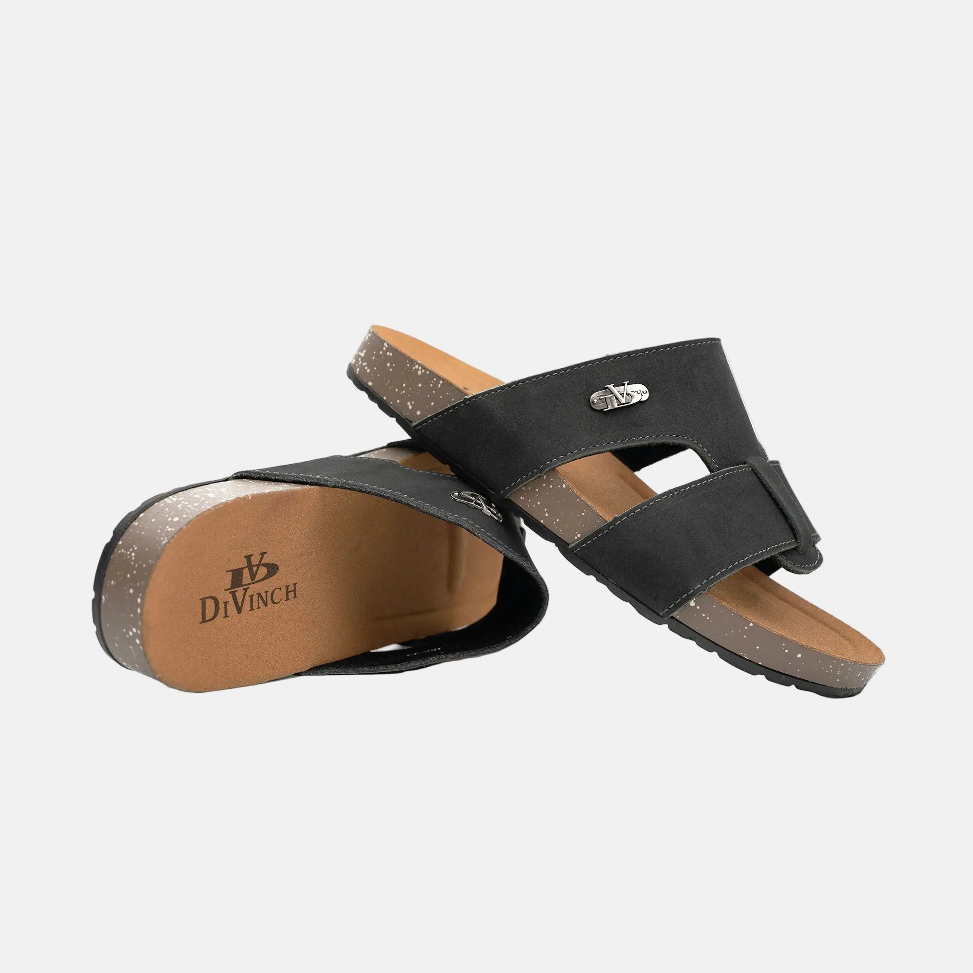 Black Double Strap Slide Sandals