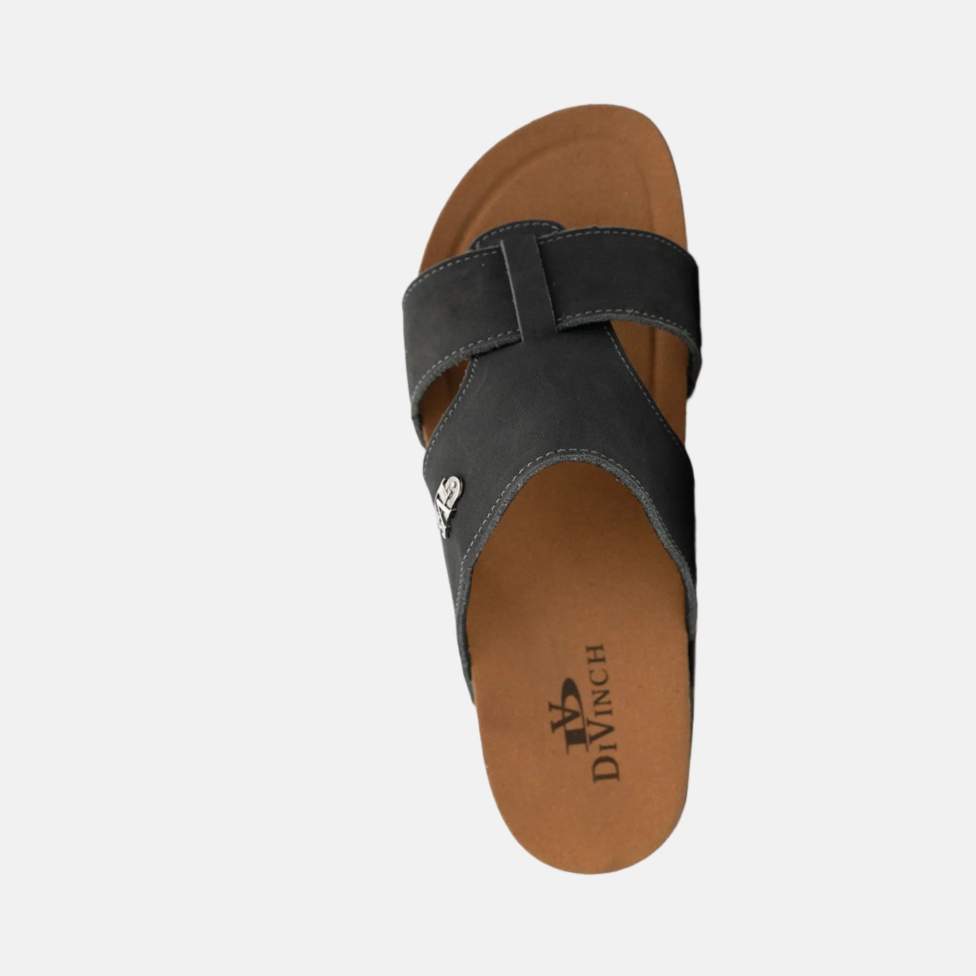 Black Double Strap Slide Sandals