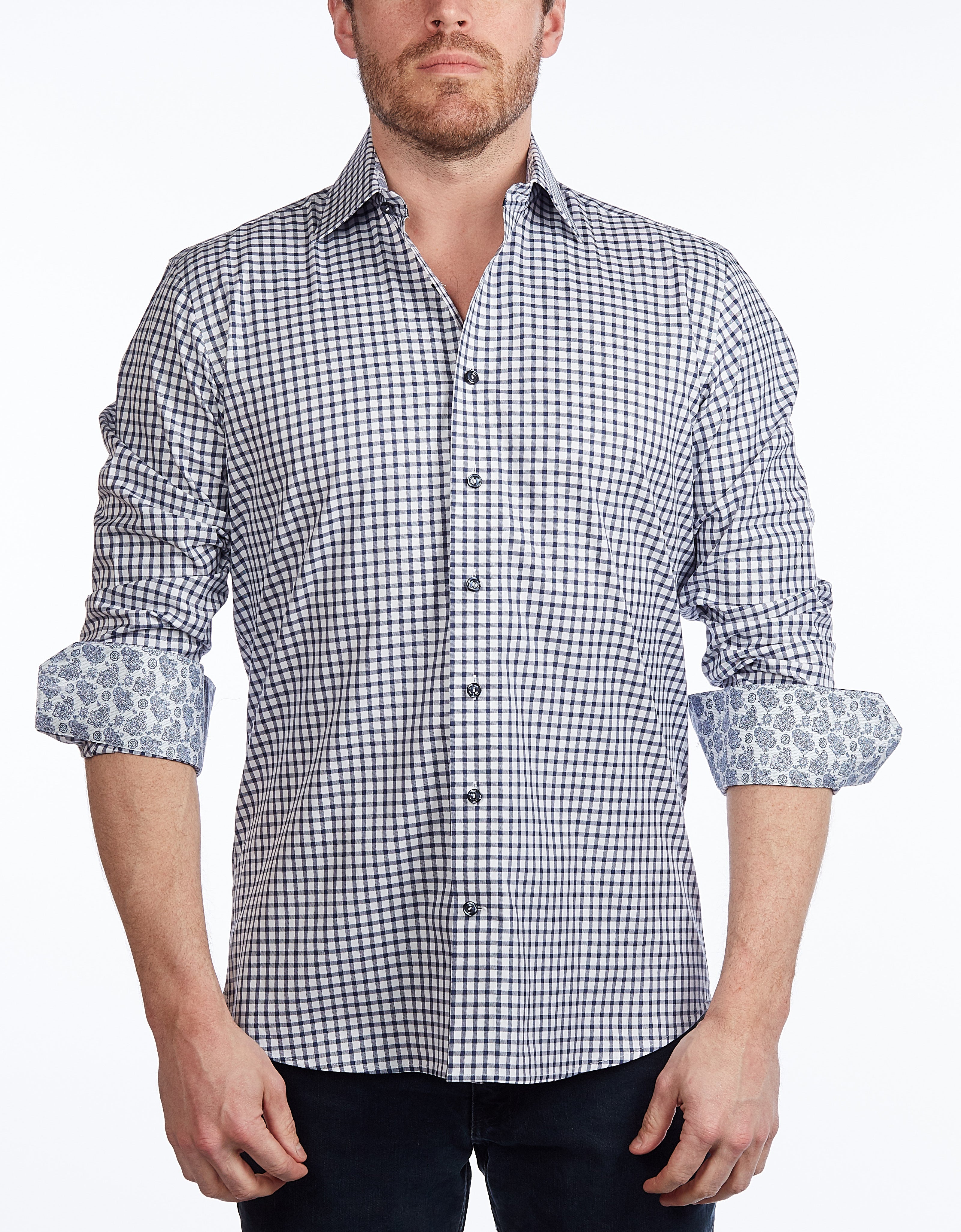 Button-Up Shirt with Contrast Trimming | Contemporary Fit