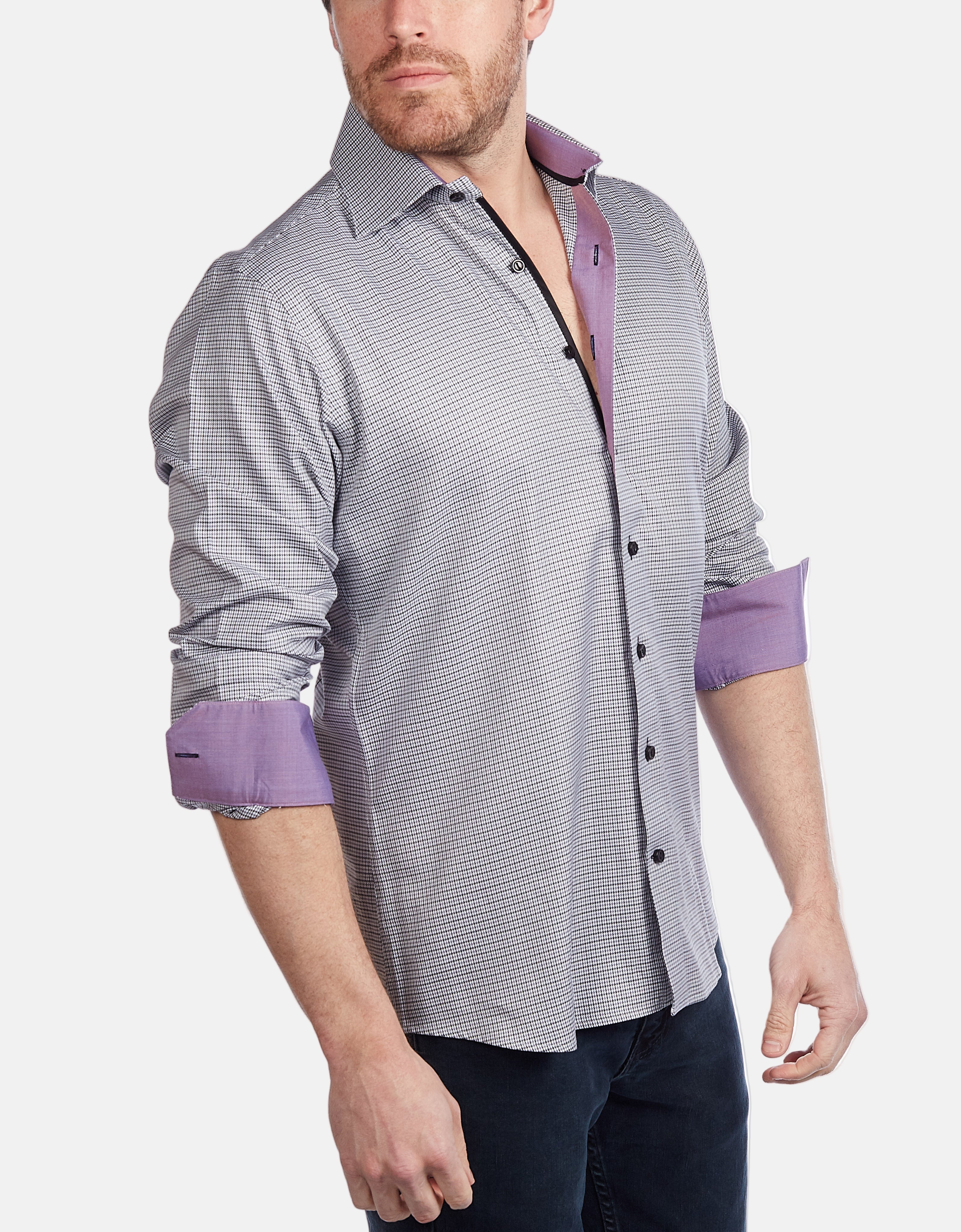 Button-Up Shirt with Contrast Trimming | Contemporary Fit