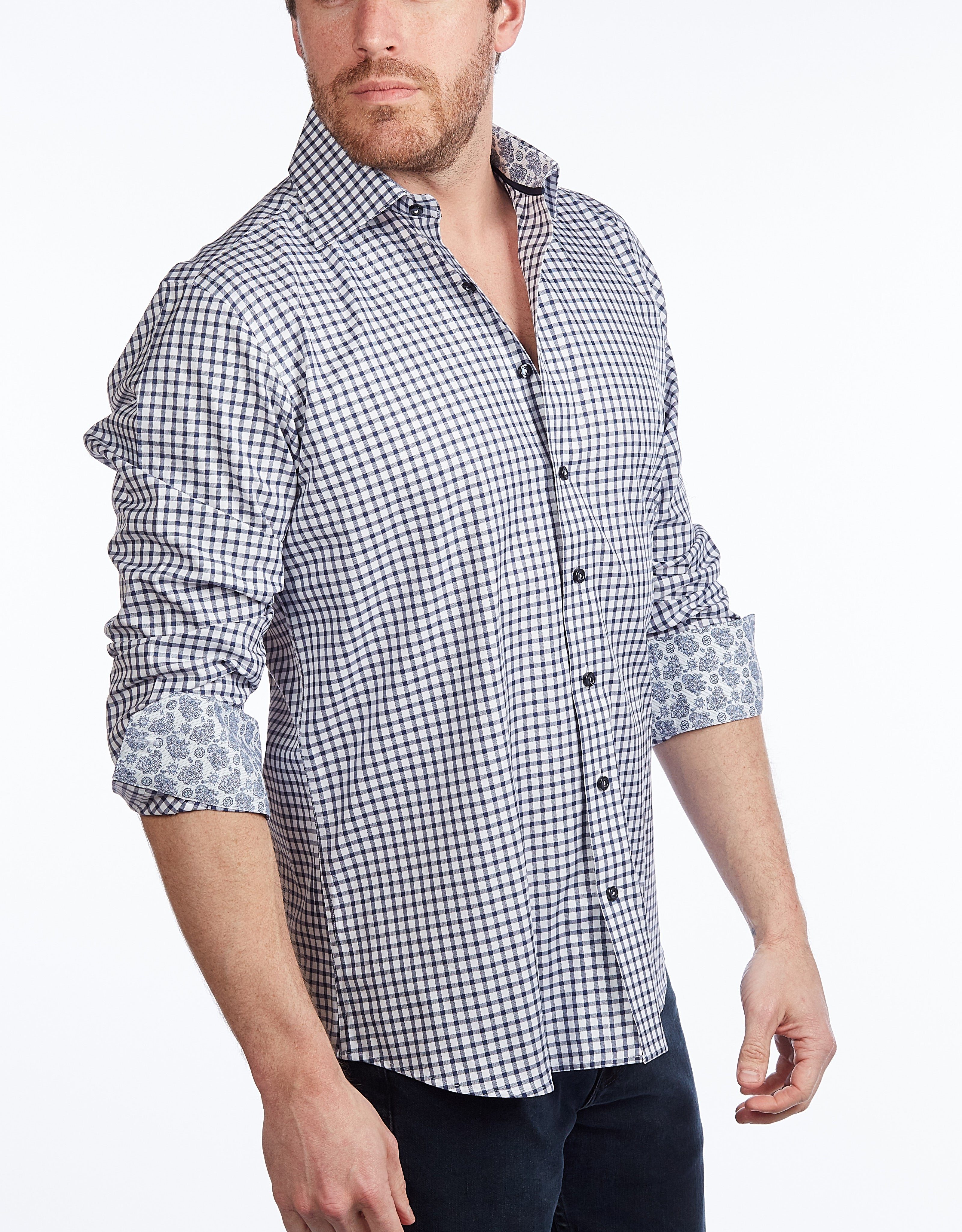 Button-Up Shirt with Contrast Trimming | Contemporary Fit