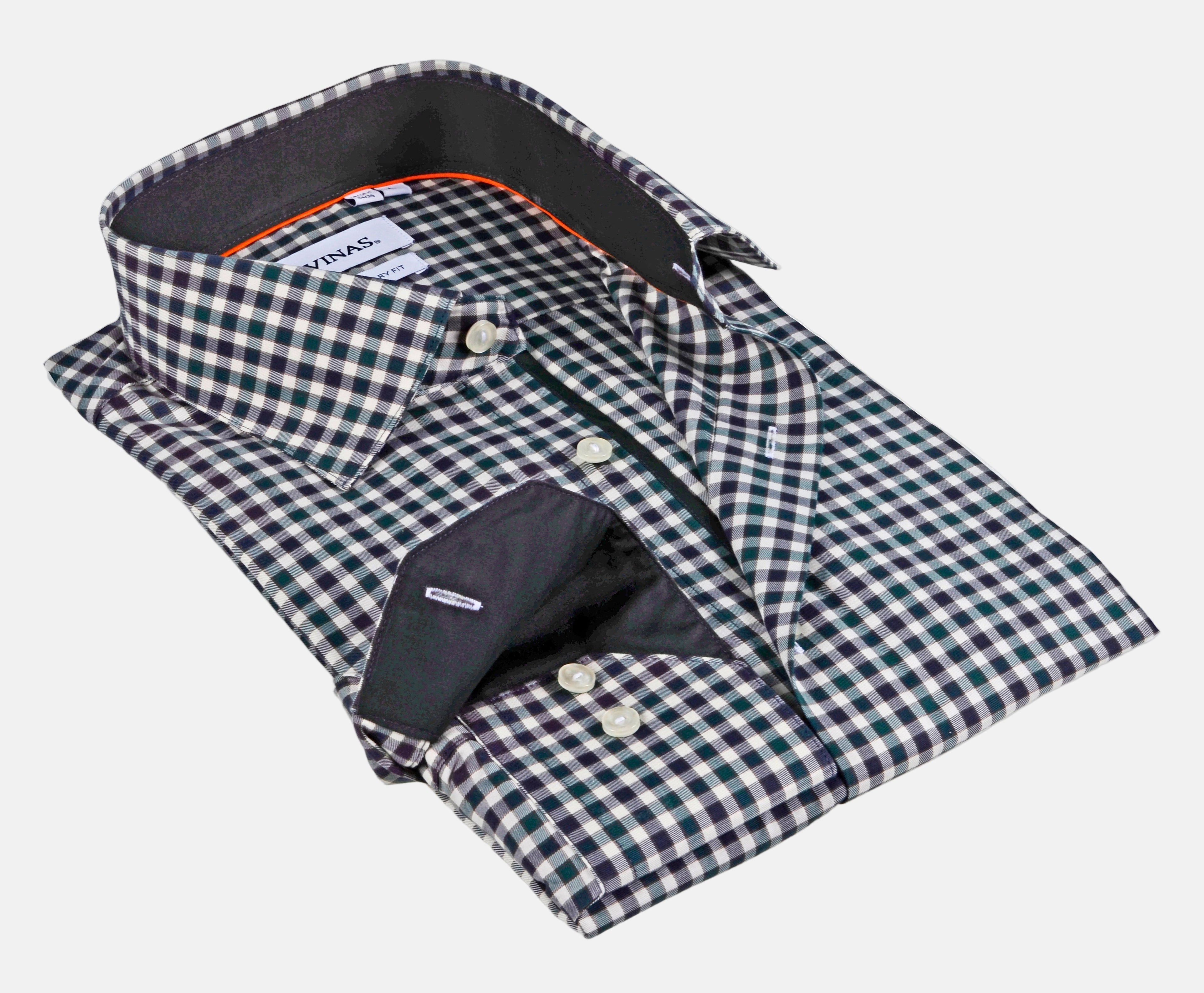 Contrast Collar Button-Up Shirt | Contemporary Fit