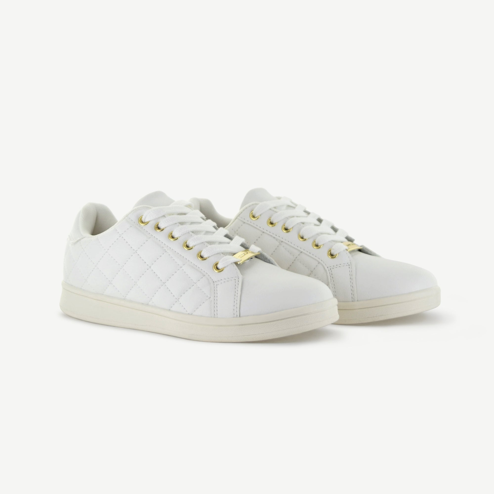 Voltaire Quilted Court Shoe White