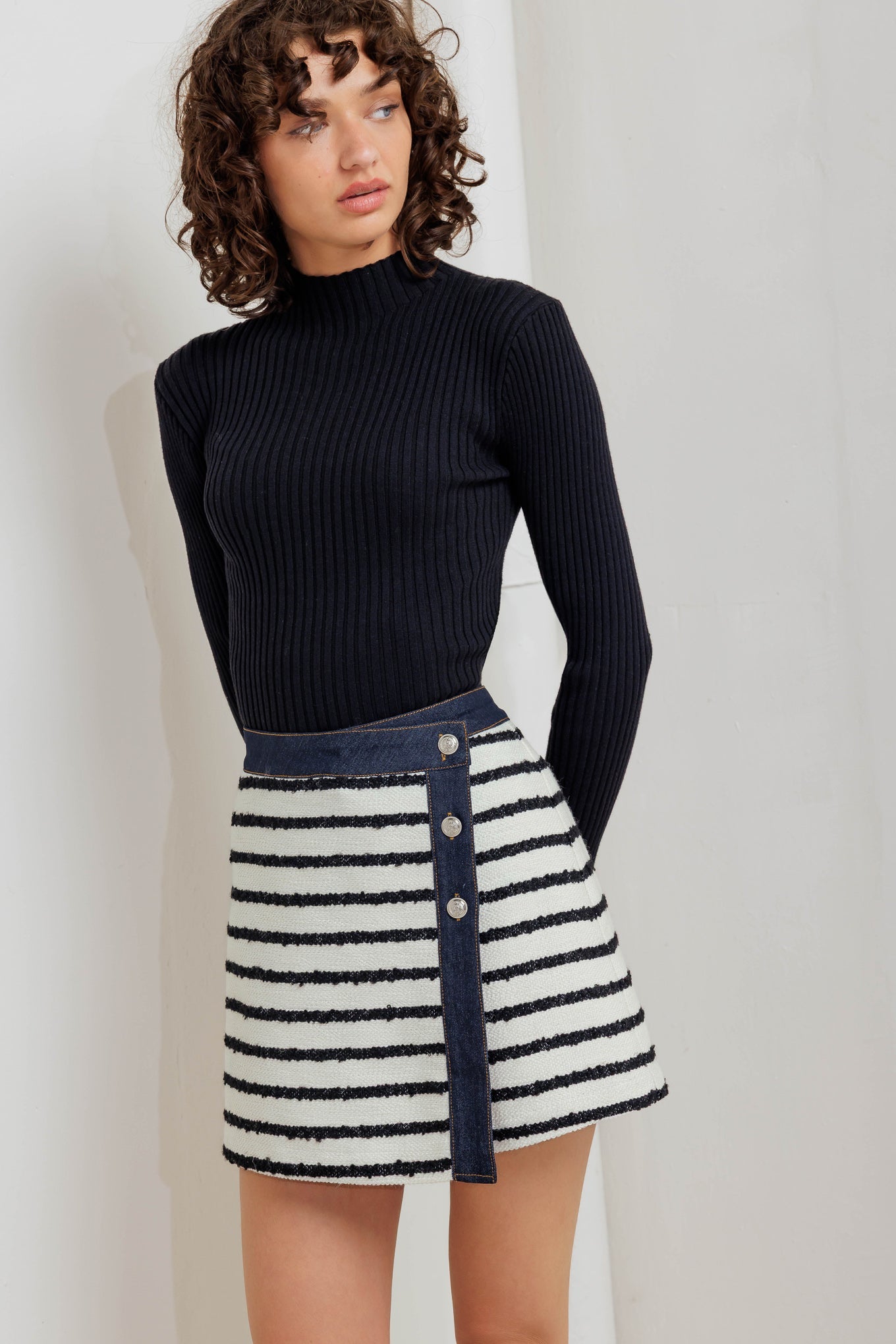 Bonjour Stripe Woven Skort