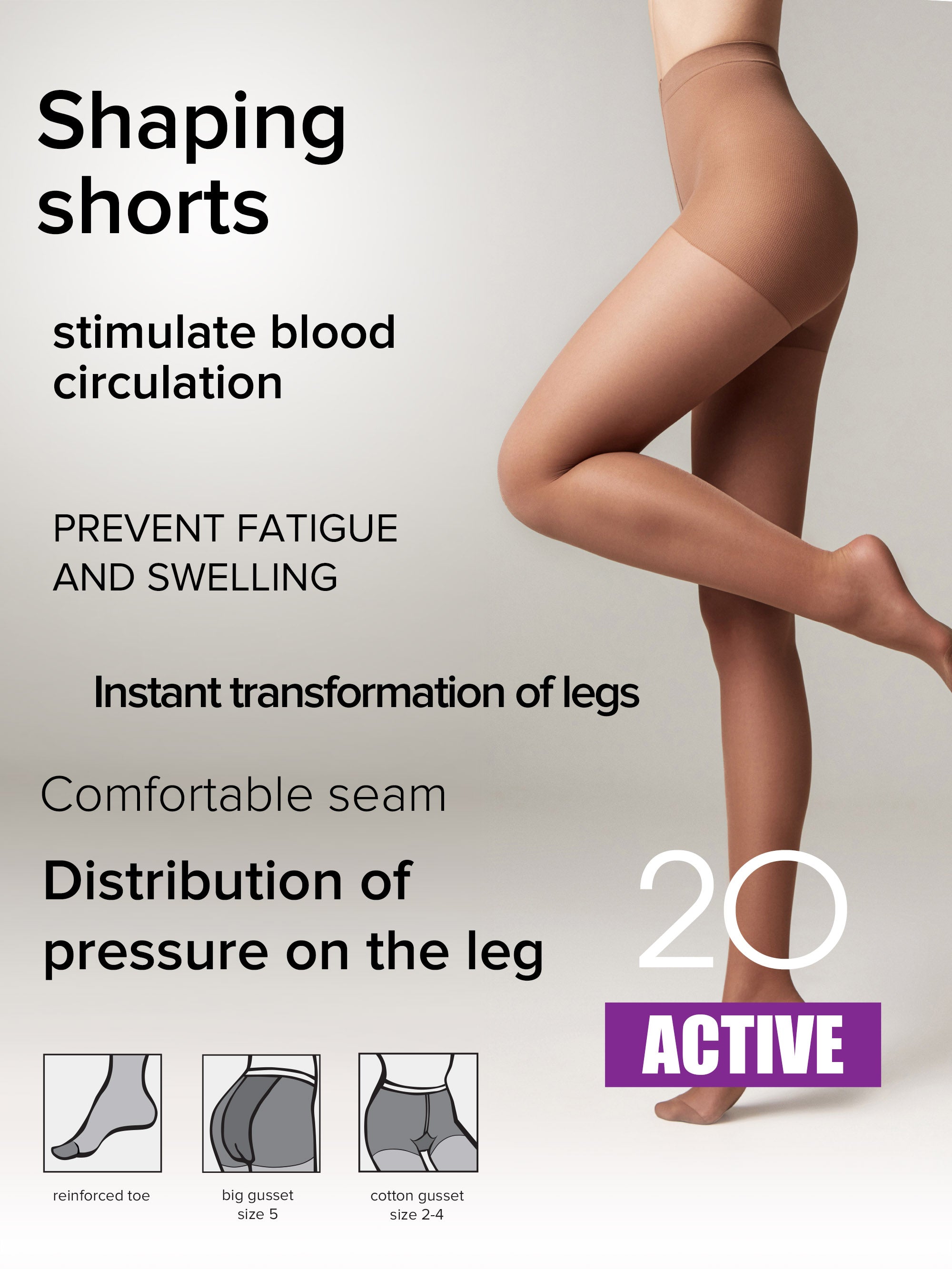 Support & Compression Tights Conte Active 20 Den