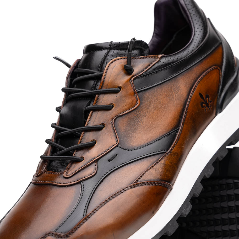 Bravo Hand Finished Trainer | Cognac/Black