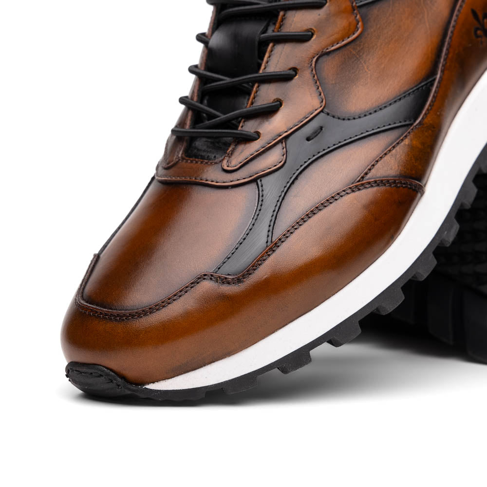 Bravo Hand Finished Trainer | Cognac/Black