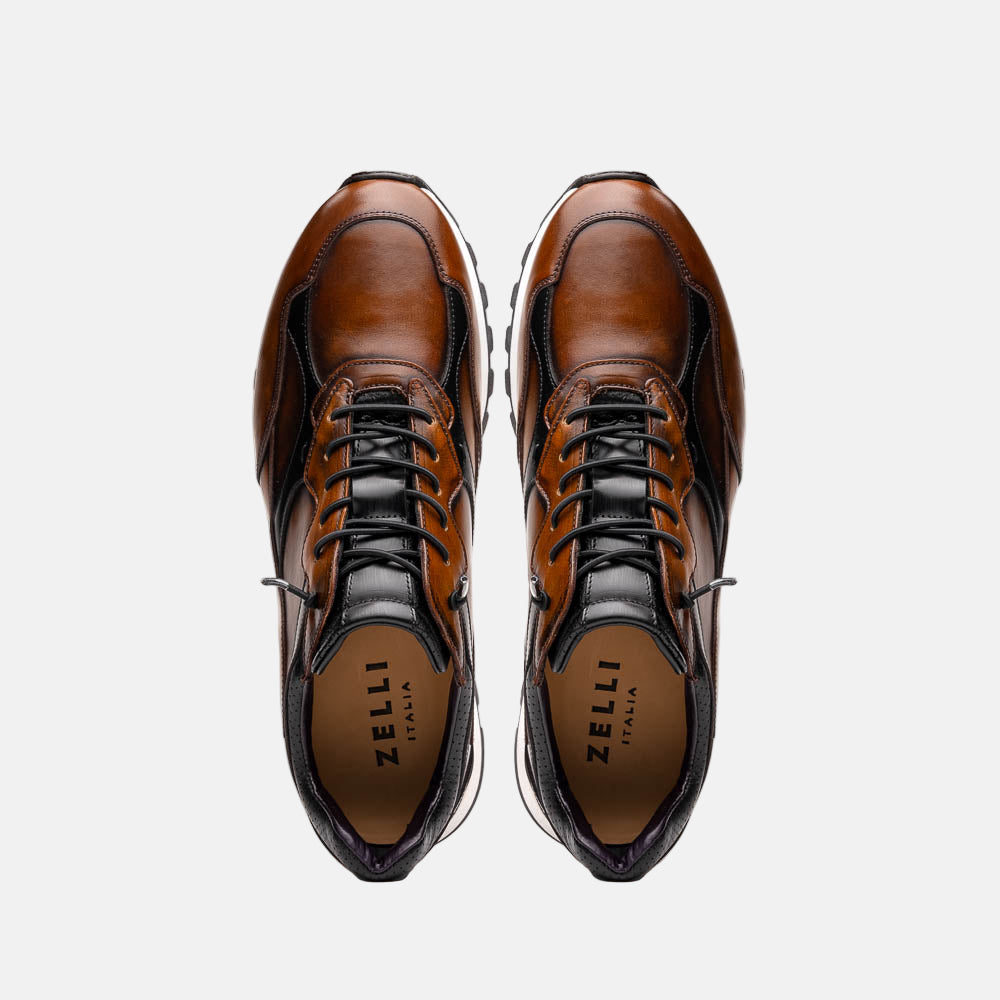 Bravo Hand Finished Trainer | Cognac/Black