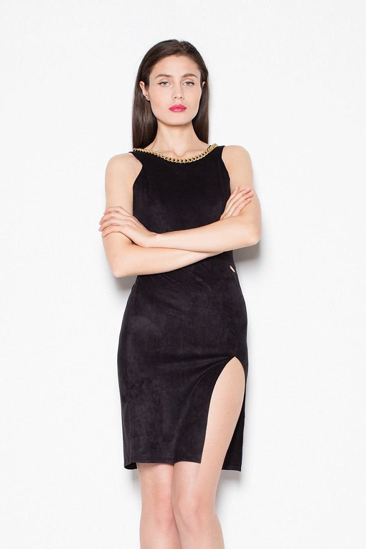 Venaton Evening Suede Style Sleeveless Mini Dress