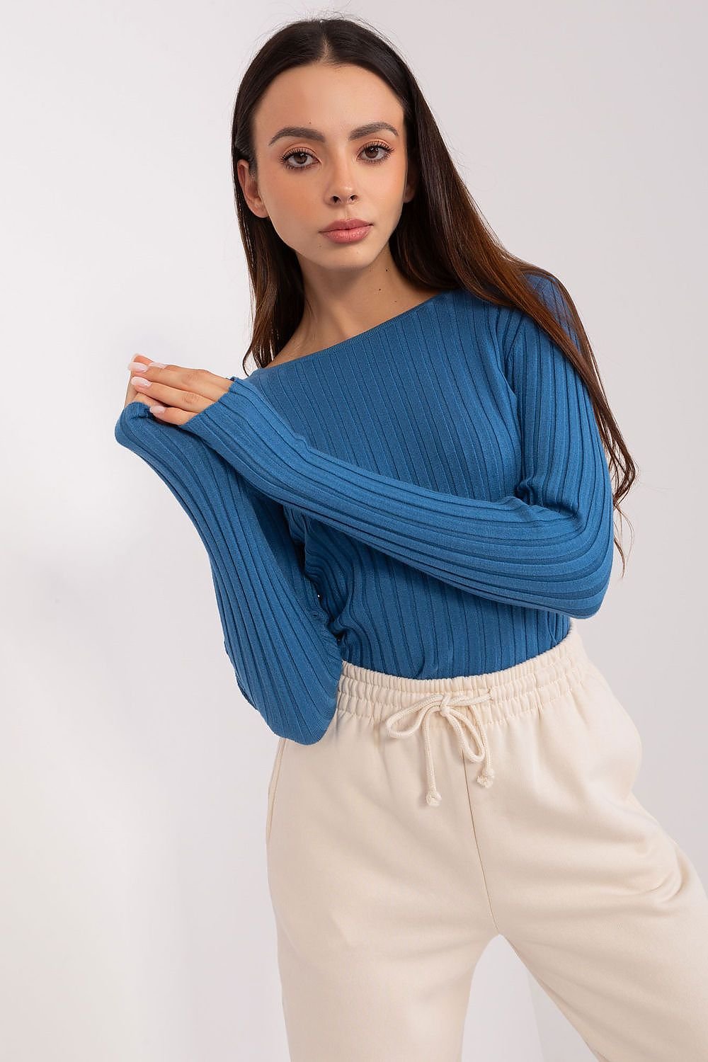 Ribbed Knit Fitted Jumper