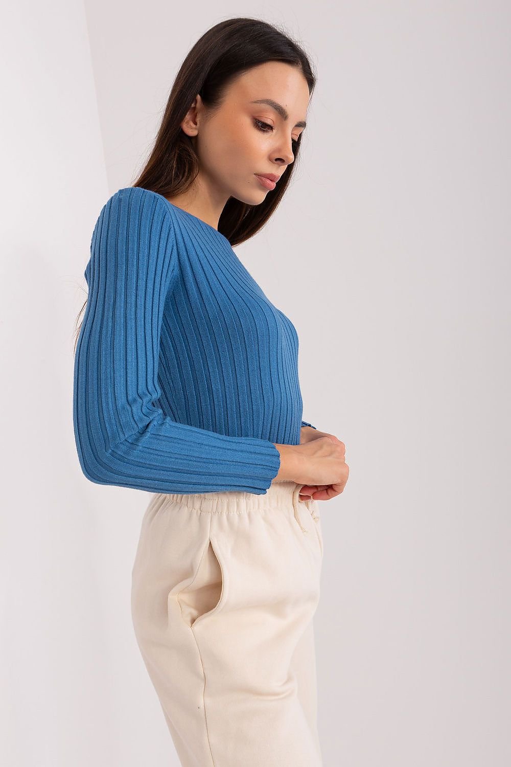 Ribbed Knit Fitted Jumper