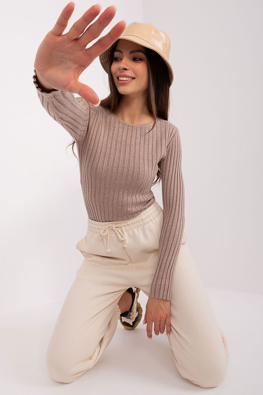 Ribbed Knit Fitted Jumper