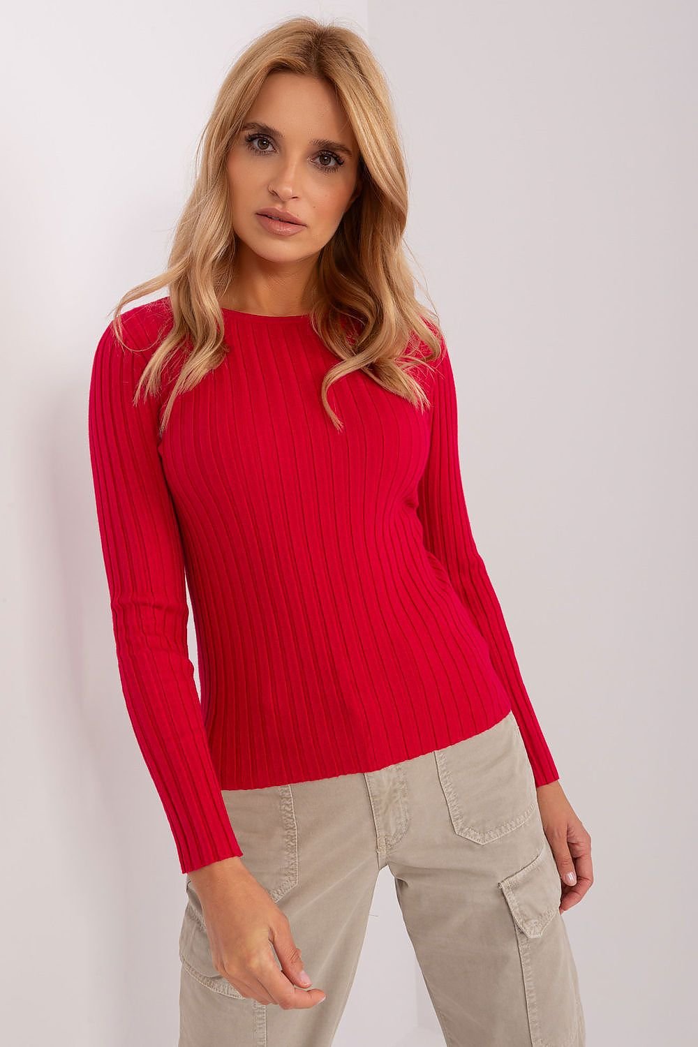 Ribbed Knit Fitted Jumper