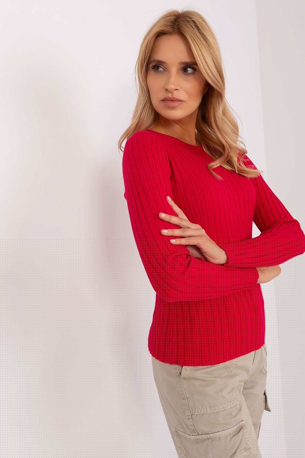 Ribbed Knit Fitted Jumper