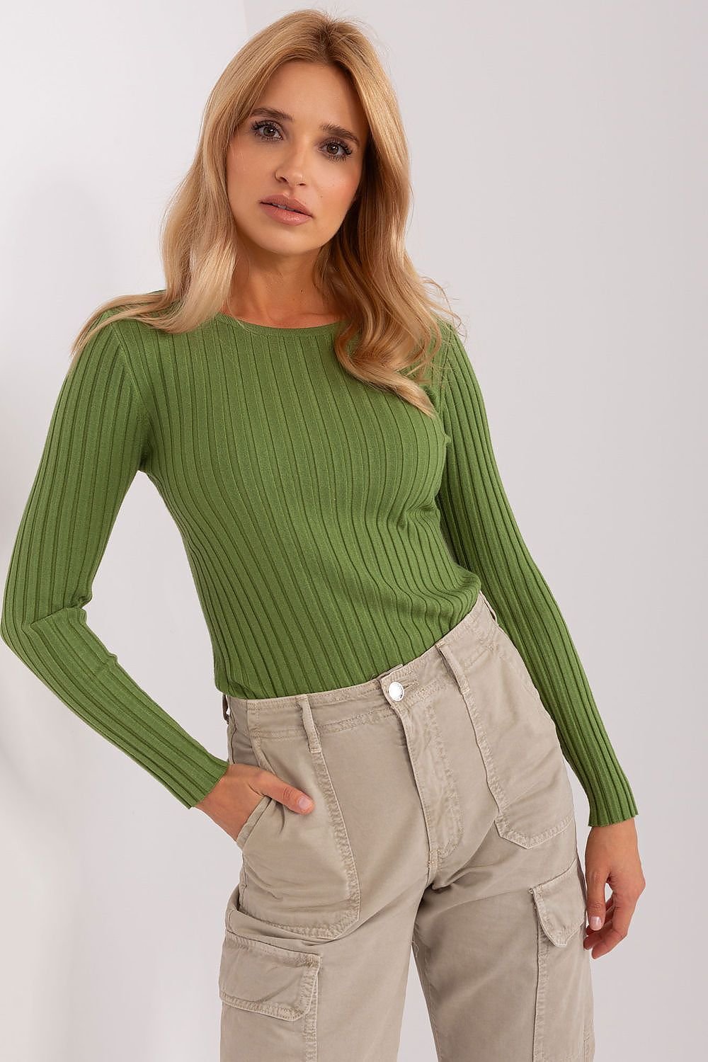 Ribbed Knit Fitted Jumper