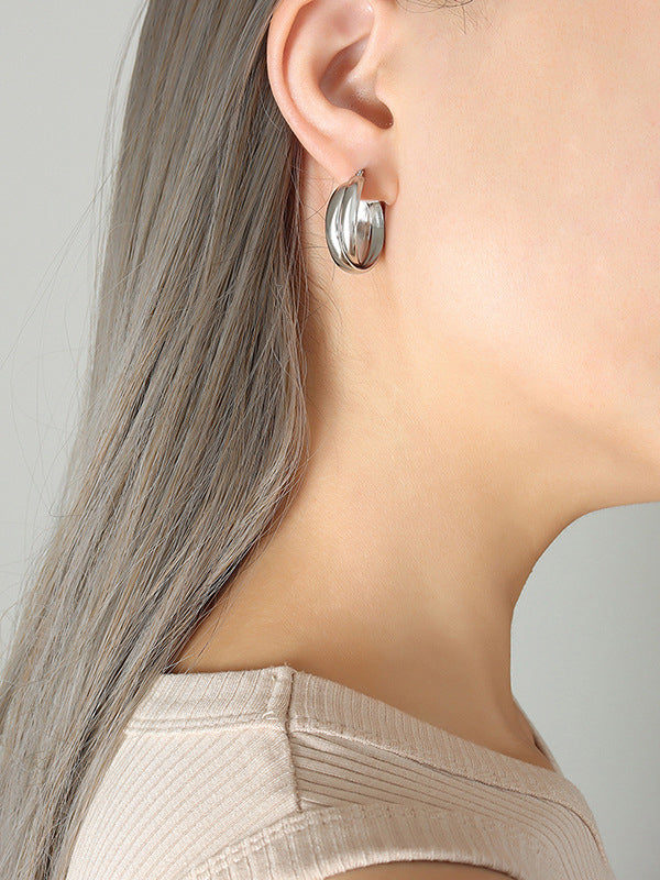 Gold-Plated Titanium Steel Huggie Earrings