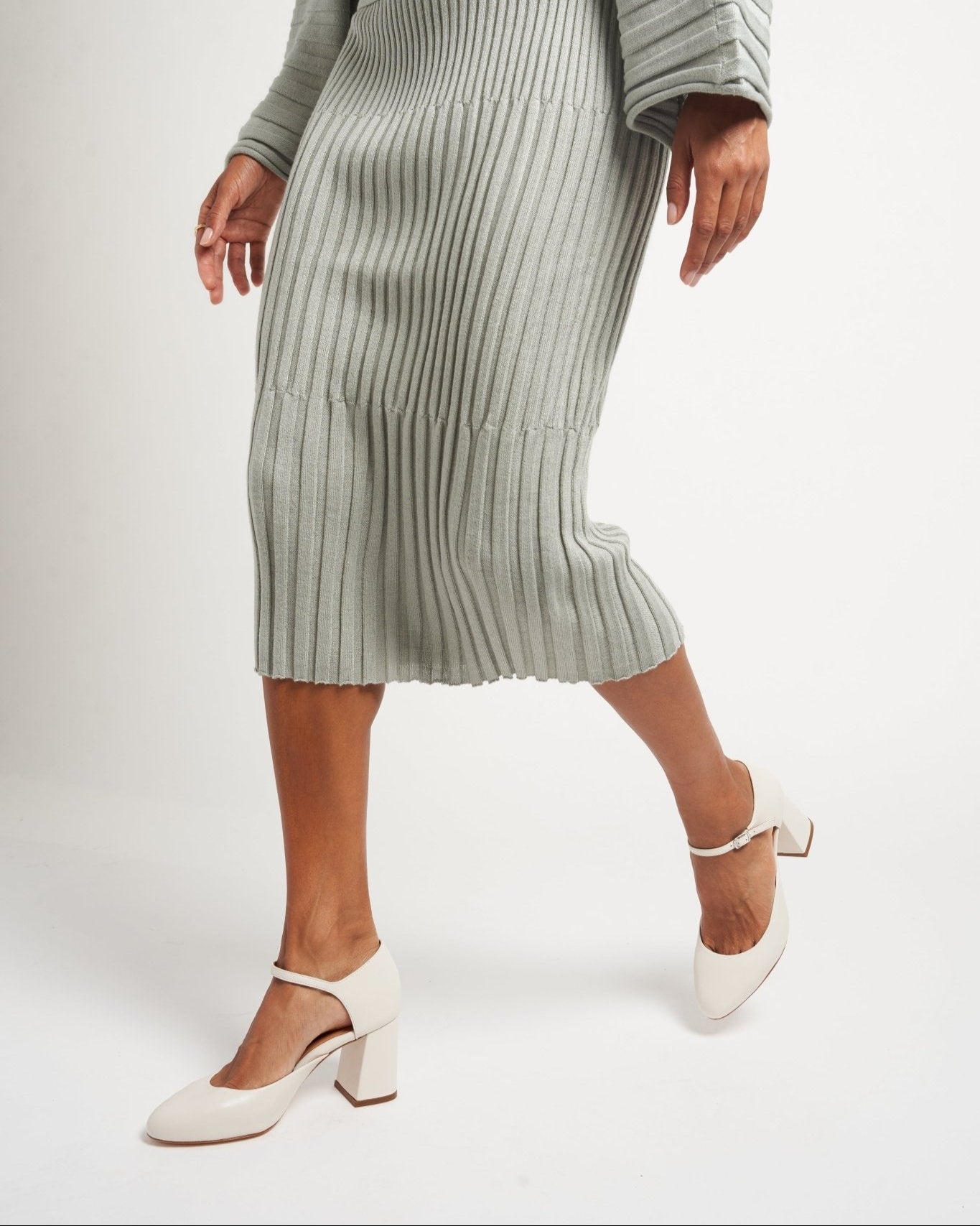 Sally Off White Mestico Luxury Nappa Block Heel Sandal