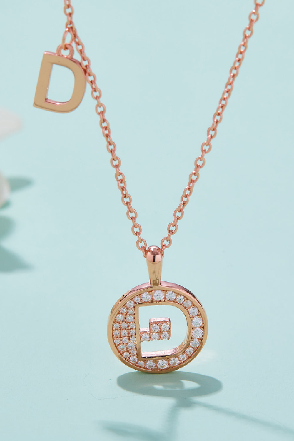 Letters A to J Pendant Necklace with Moissanites