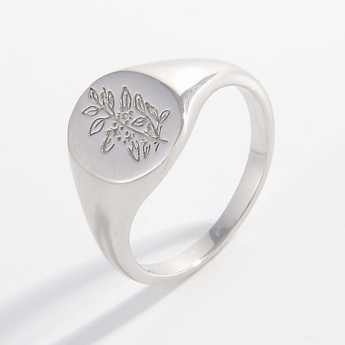 Engraved 925 Sterling Silver Signet Ring