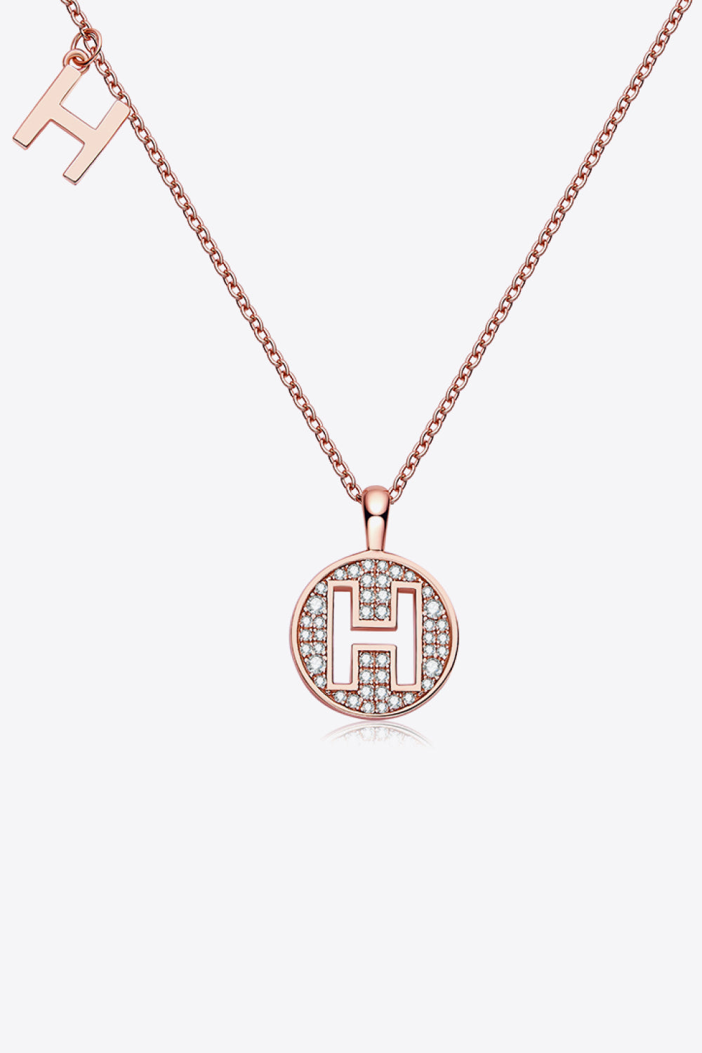 Letters A to J Pendant Necklace with Moissanites