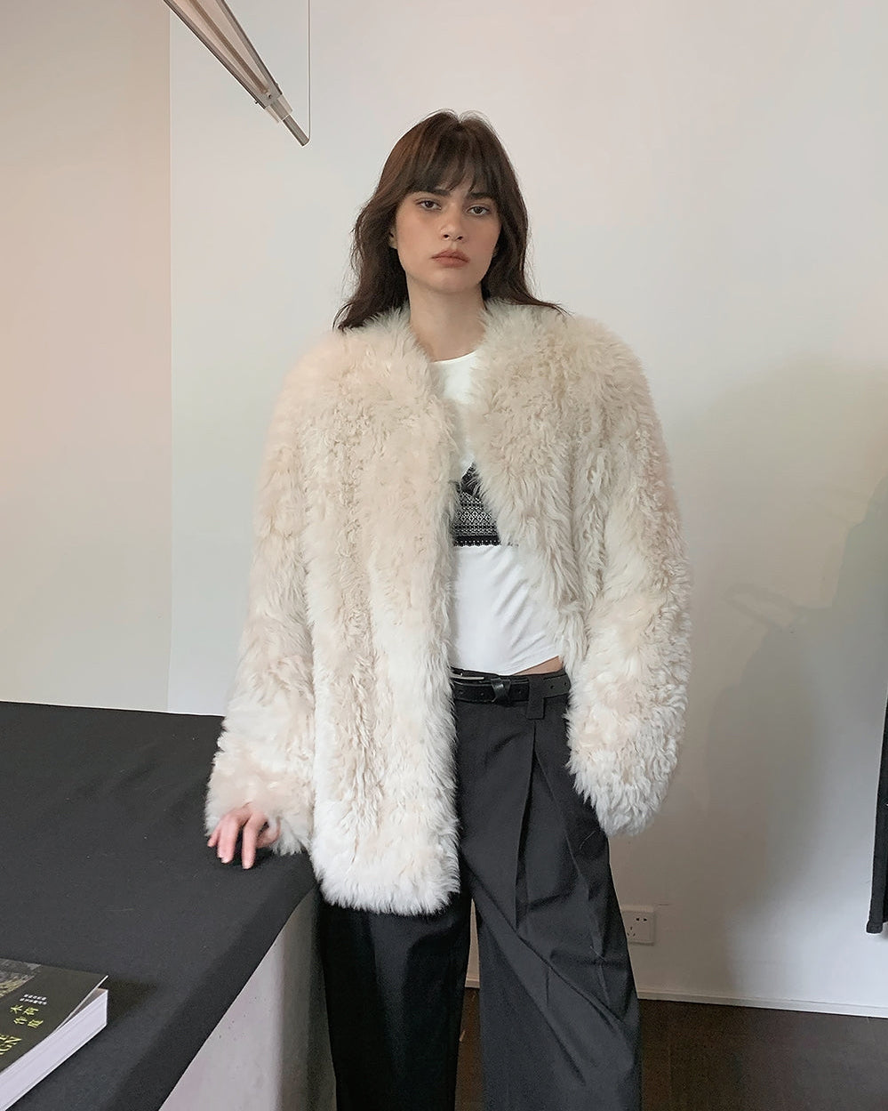 Sea of Love Accompaniment Casual Stand-Up Collar Tuscan Sheepskin