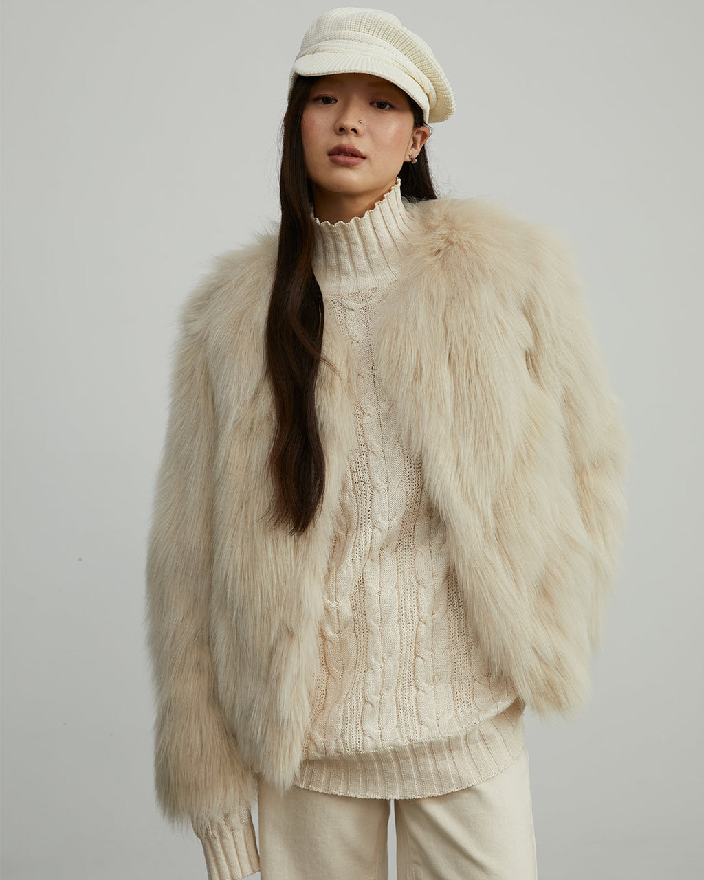 Fireladyfur Women's Fur Coat | Genuine Finnish Fox Fur | ‘Reed Flower’