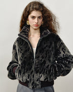 FF×JW Dapple Manor Fashionable Casual Warm Stand Collar Merino Sheepskin Jacket