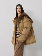 Fireladyfur Women's Down Parka with Fox Fur 'Street Badge'