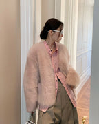 Fireladyfur Women's Pink Tuscan Sheepskin Coat 'Babylon Phantom Nights'