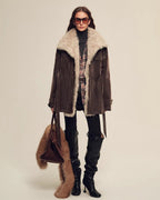 Women's Goose Down Parka with Detachable Toscana Shearling Collar ‘Glacier Traveler’