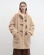 Fireladyfur Women's Faux Leather Shearling Jacket Curly Style