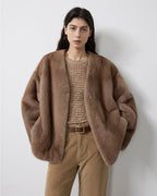 Louvre Mink V-Neck Jacket