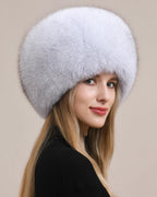 Fireladyfur Luxurious Fox Fur Hat and Earmuff Combination