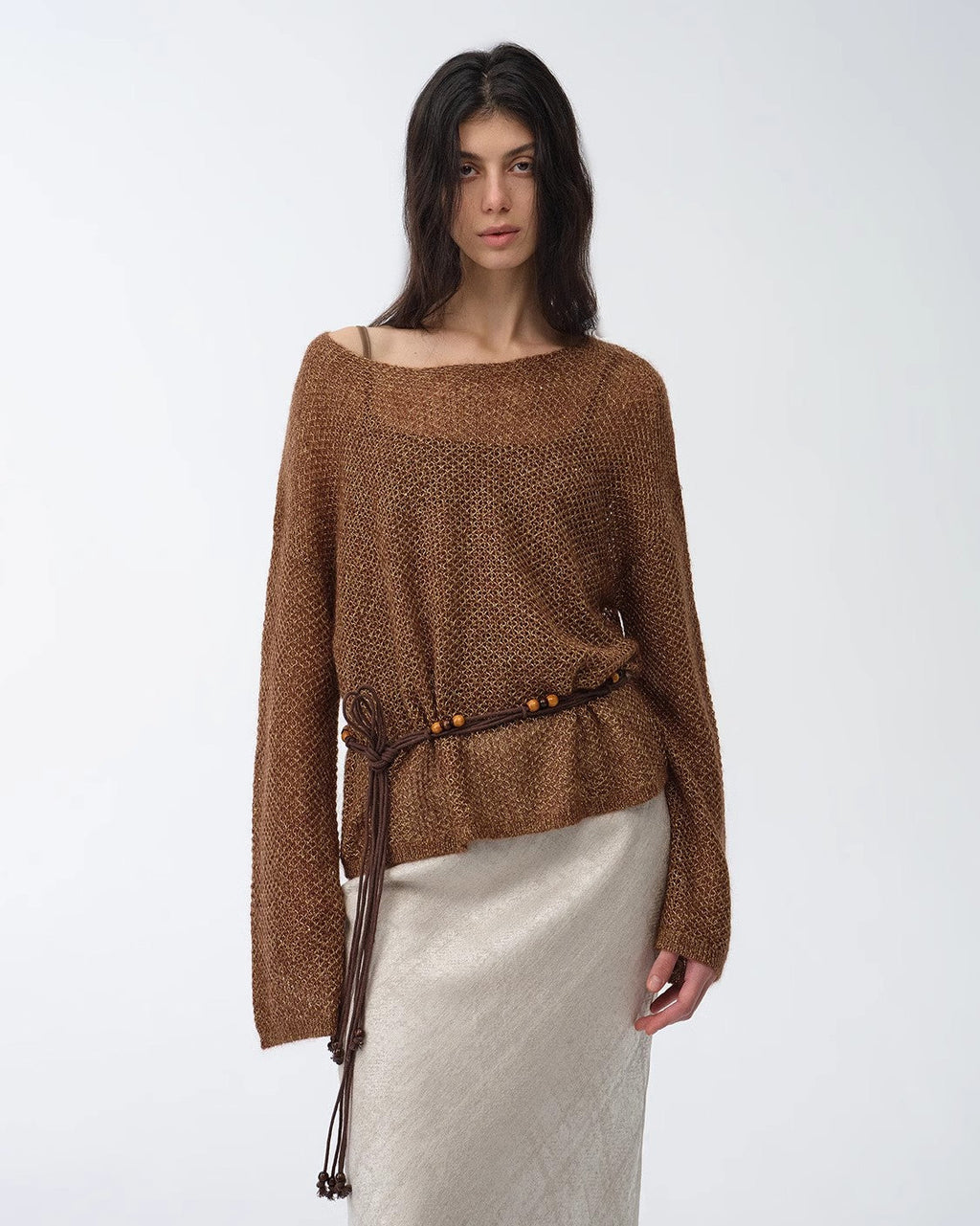 Mohair Sequin Knit Blend Hollow Oversized Sweater | Sparkling Spring