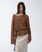 Mohair Sequin Knit Blend Hollow Oversized Sweater | Sparkling Spring