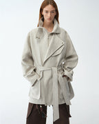 Relaxed Lace-Up Mid-Length Spring Trench Coat ‘Flynn Magazine’