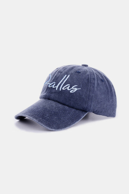 Dallas Embroidered Washed Baseball Cap