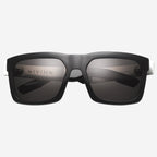 Giving Sunglasses in Polished Black and Brushed Aluminum | Grey Lens
