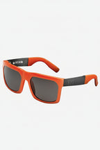 IVI GIVING Sunglasses in Polished Blood Orange and Brushed Gunmetal | Grey Lens