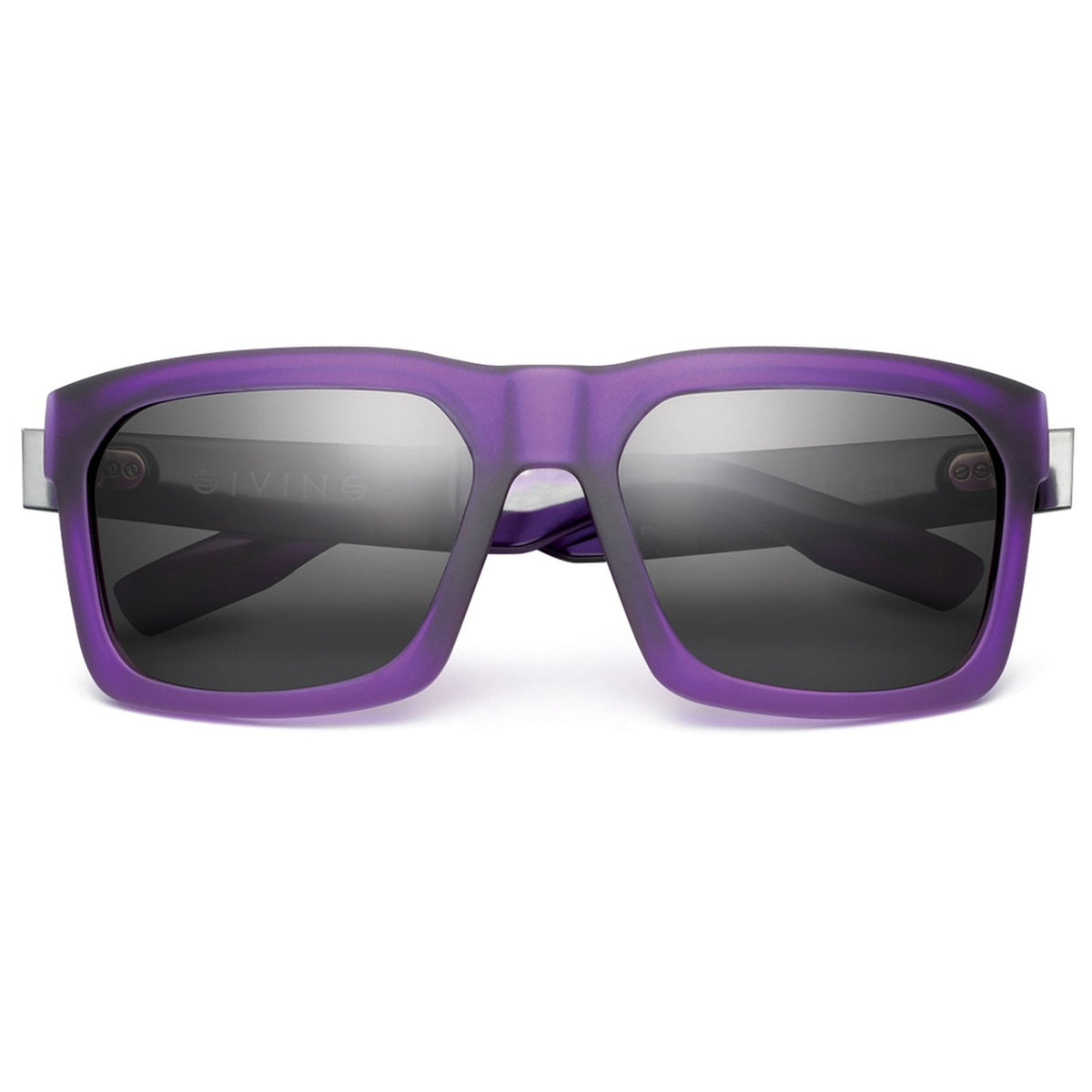 Giving Sunglasses in Polished Black and Brushed Aluminum | Grey Lens