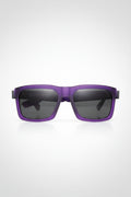 IVI GIVING Sunglasses in Matte Purple and Brushed Black | Grey Lens